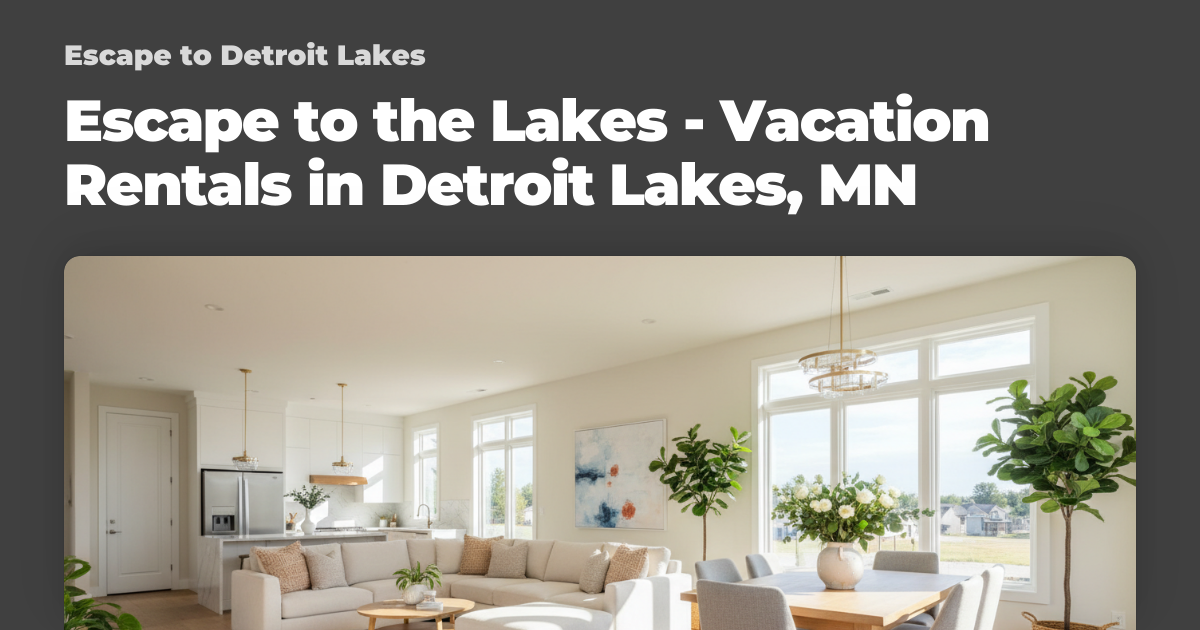 Escape to the Lakes - Vacation Rentals in Detroit Lakes, MN
